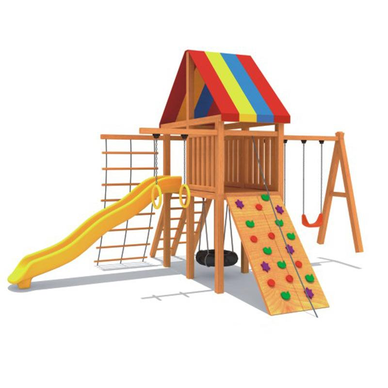 Kids Outdoor Climbing Frame - Children Cute Squirrel Play Center Wooden
