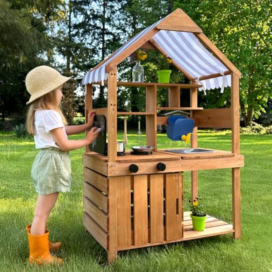 Kids Outdoor Chalkboard - Outdoor mud kitchen for kids, solid