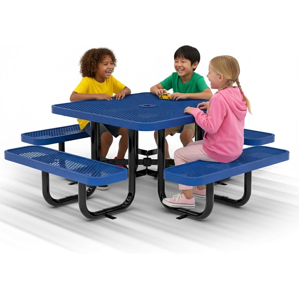 Kids Outdoor Umbrella - Blue 38 Square Picnic Table with