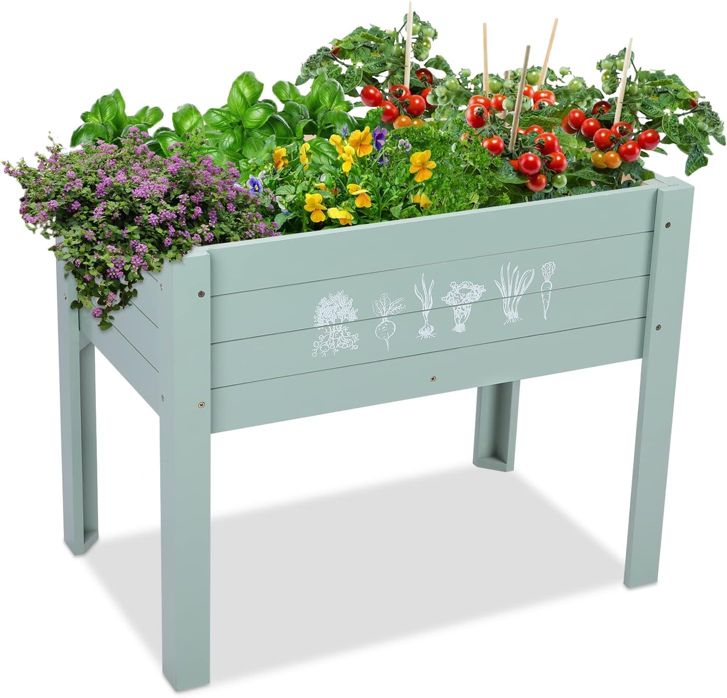 Kids Outdoor Chalkboard - Raised Garden Bed-Planters for Outdoor Plants
