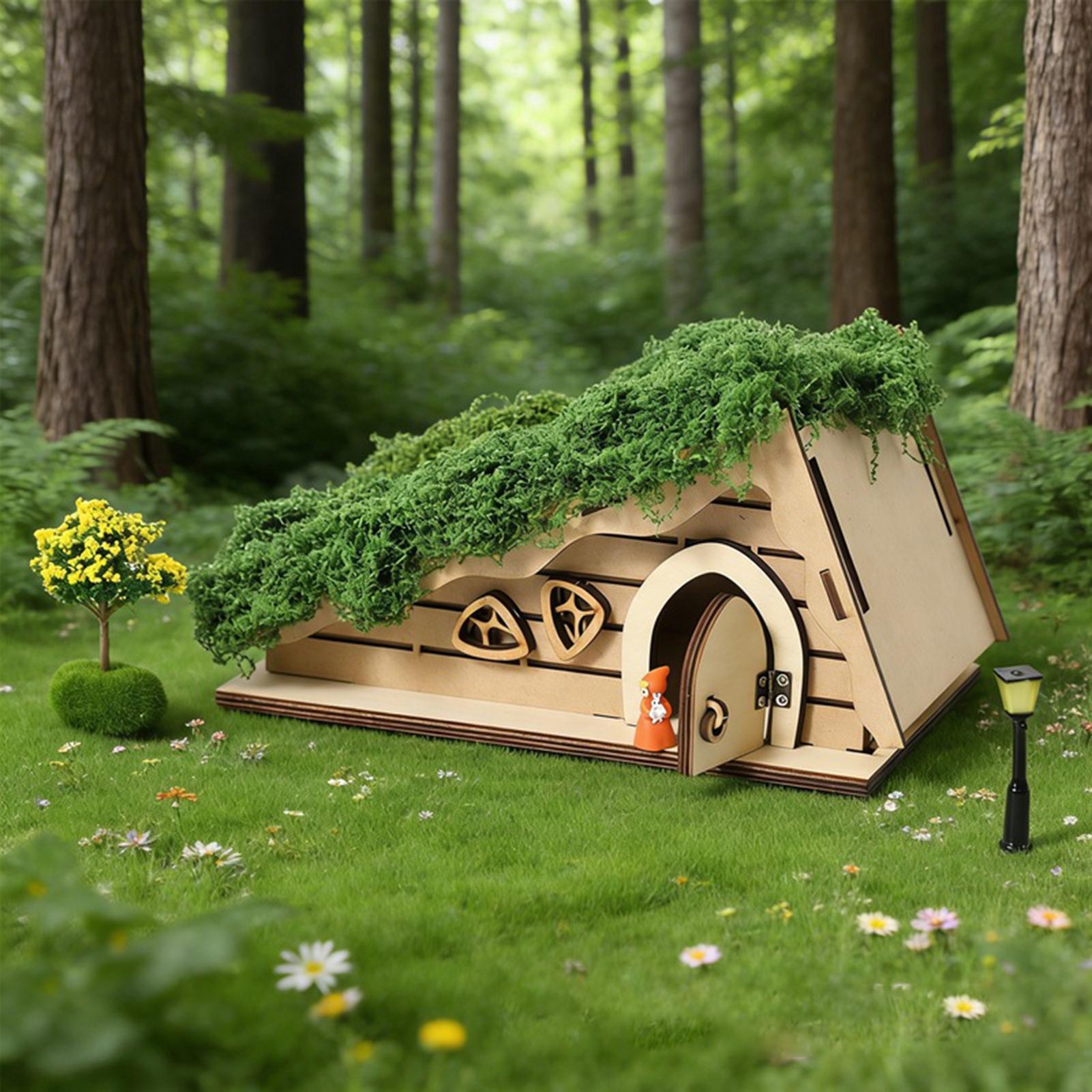 Kids Outdoor Garden Set - Wooden Fairy House Craft Kit Triangle