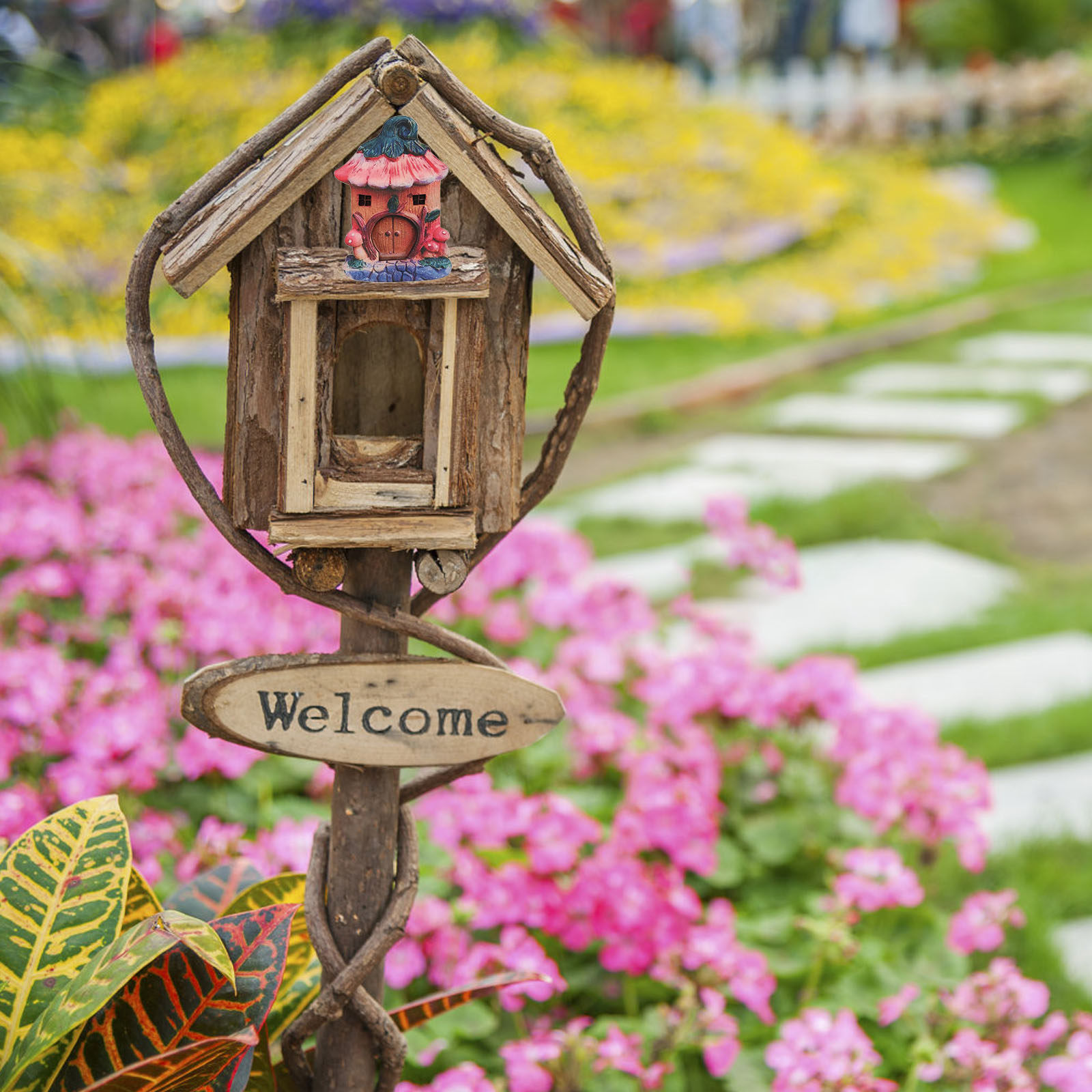 Kids Outdoor Fairy Garden - 3Pcs Wooden Miniature Fairy Door Decor