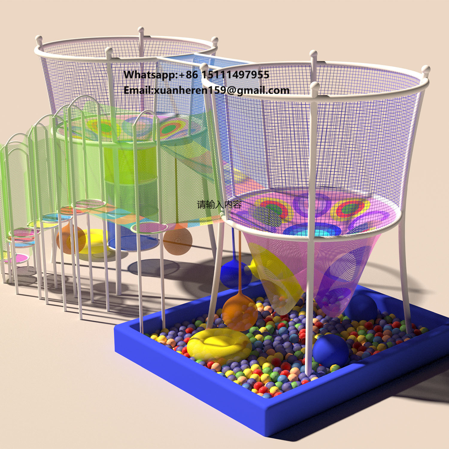 Kids Outdoor Climbing Frame - Rainbow Net Playground for Adventure Park-Rope
