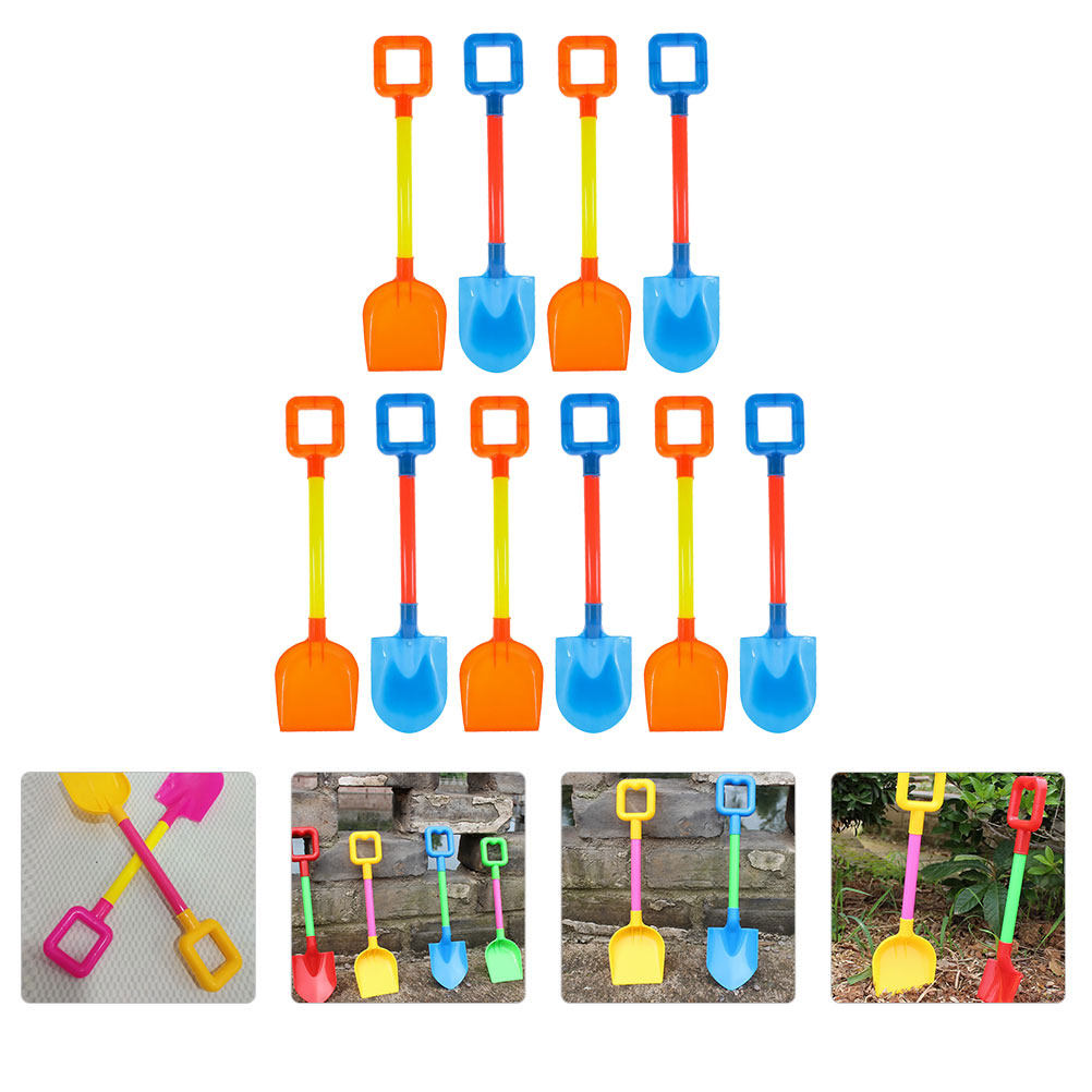 Kids Outdoor Garden Set - 10Pcs Pointed Flat Head Beach Shovel