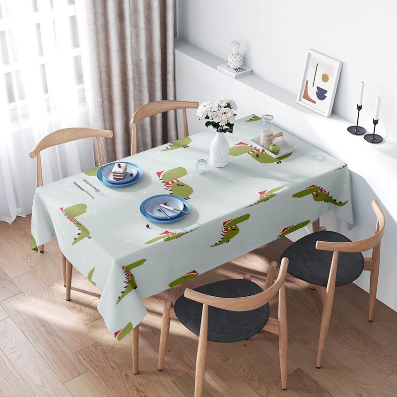 Kids Outdoor Dining Table - Modern Creative Children's Tablecloth Blue Christmas