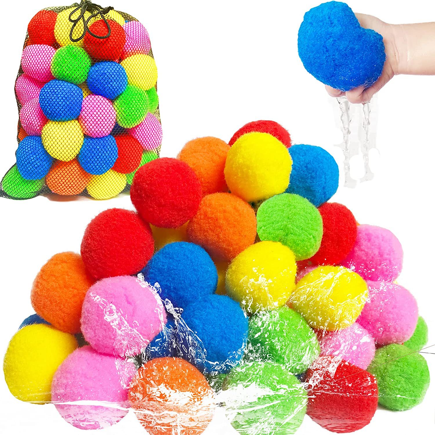 Kids Outdoor Park - 12/30/60Pcs Reusable Water Balloons Cotton for