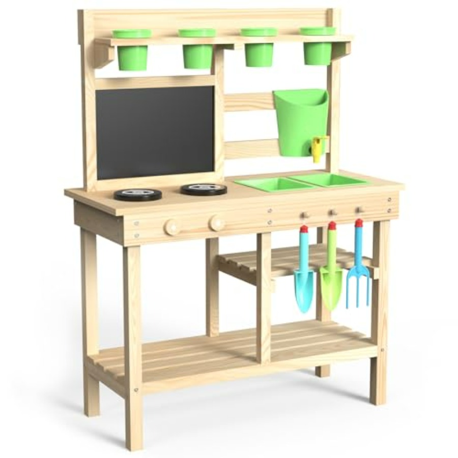 Kids Outdoor Chalkboard - Outdoor play kitchen for kids: cedar