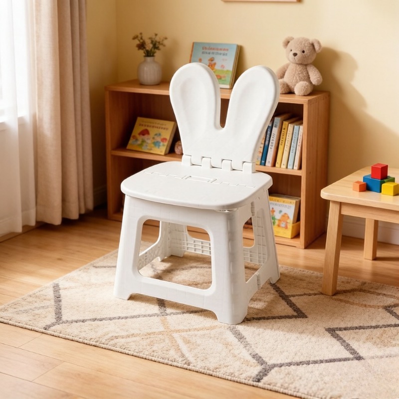 2PCS Thickened Rabbit Cartoon  - مراجعة Kids Outdoor Folding Chair وسعره
