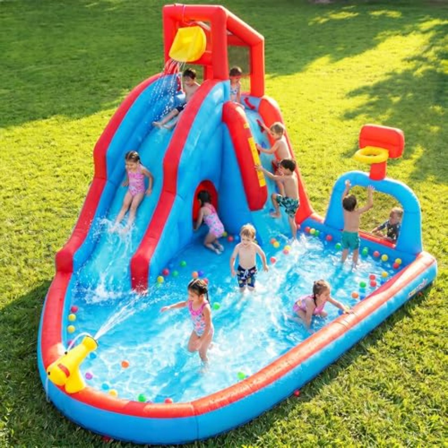 Backyard outdoor water slide i - مراجعة Kids Outdoor Climbing Wall وسعره