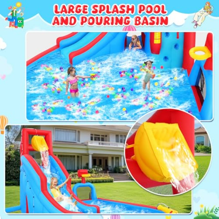 Backyard outdoor water slide i - مراجعة Kids Outdoor Climbing Wall وسعره