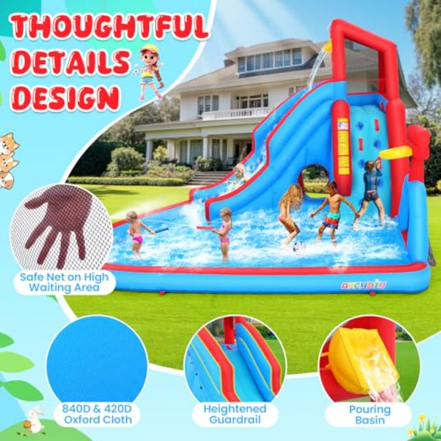 Backyard outdoor water slide i - مراجعة Kids Outdoor Climbing Wall وسعره