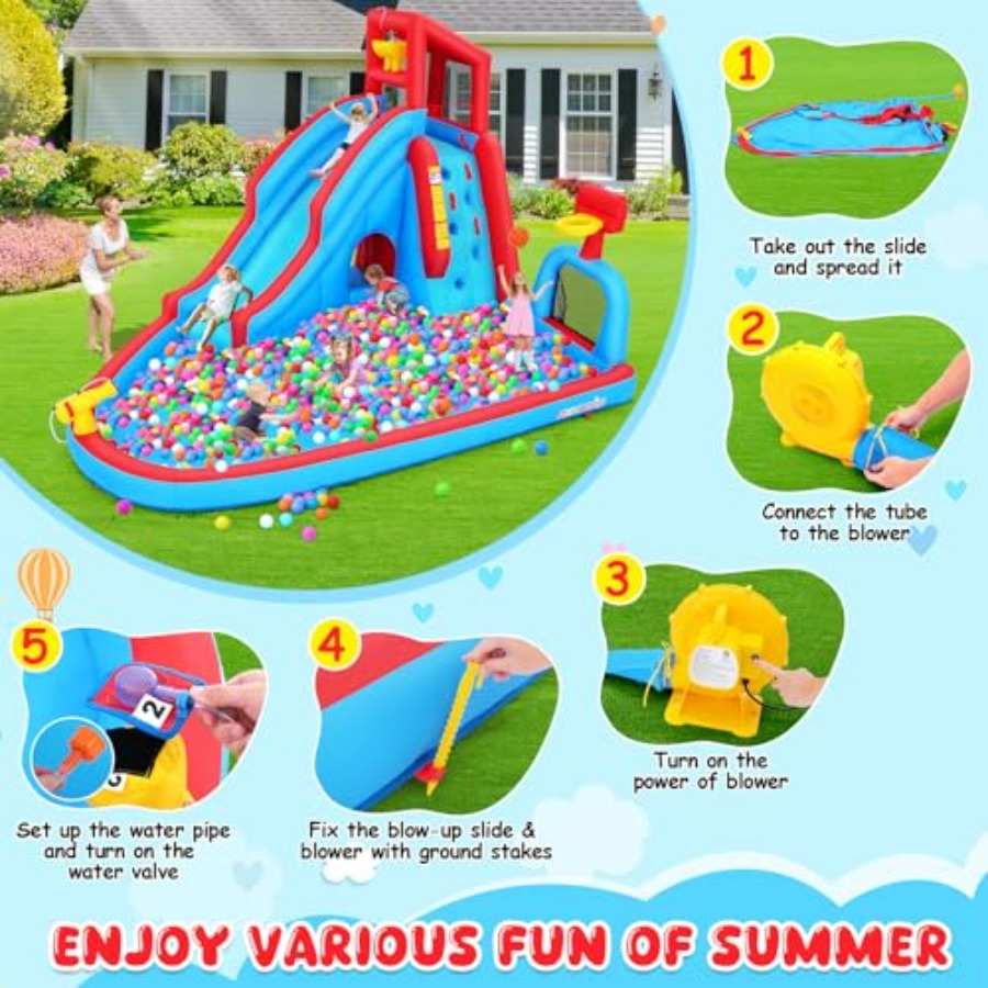 Backyard outdoor water slide i - مراجعة Kids Outdoor Climbing Wall وسعره