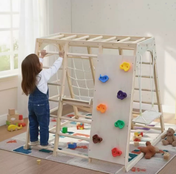 Wooden climbing frame with swi - مراجعة Kids Outdoor Climbing Frame وسعره
