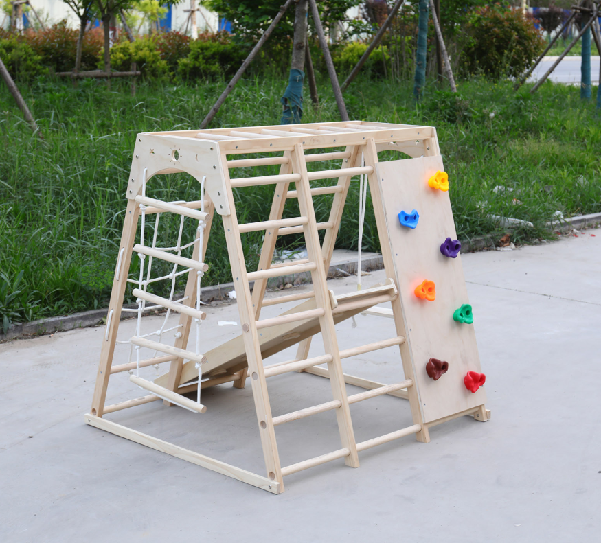 Wooden climbing frame with swi - مراجعة Kids Outdoor Climbing Frame وسعره