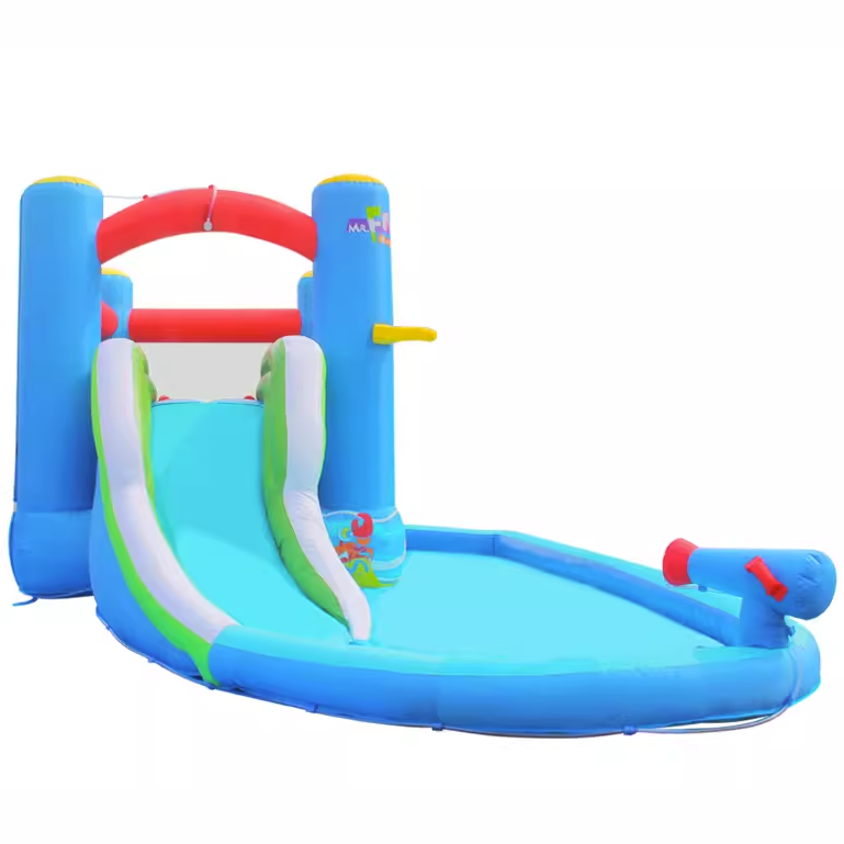 Inflatable Pool Castle with Sl - مراجعة Outdoor Children'S Park وسعره