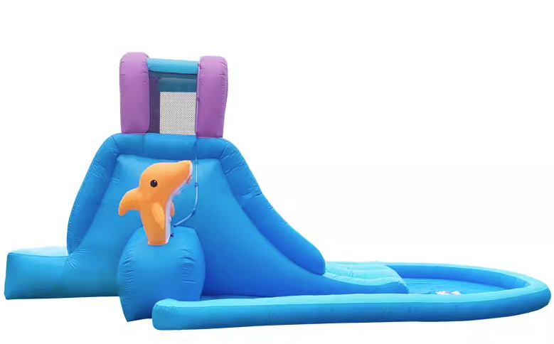 Inflatable Pool Castle with Sl - مراجعة Outdoor Children'S Park وسعره