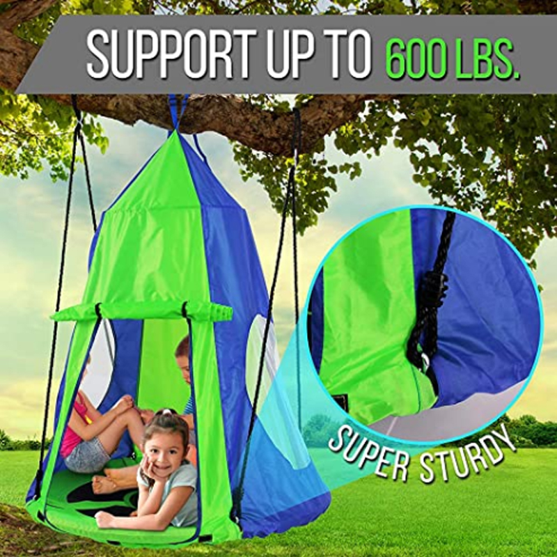 Kids Hanging Chair Tent Swing  - مراجعة Kids Outdoor Nest Swing وسعره