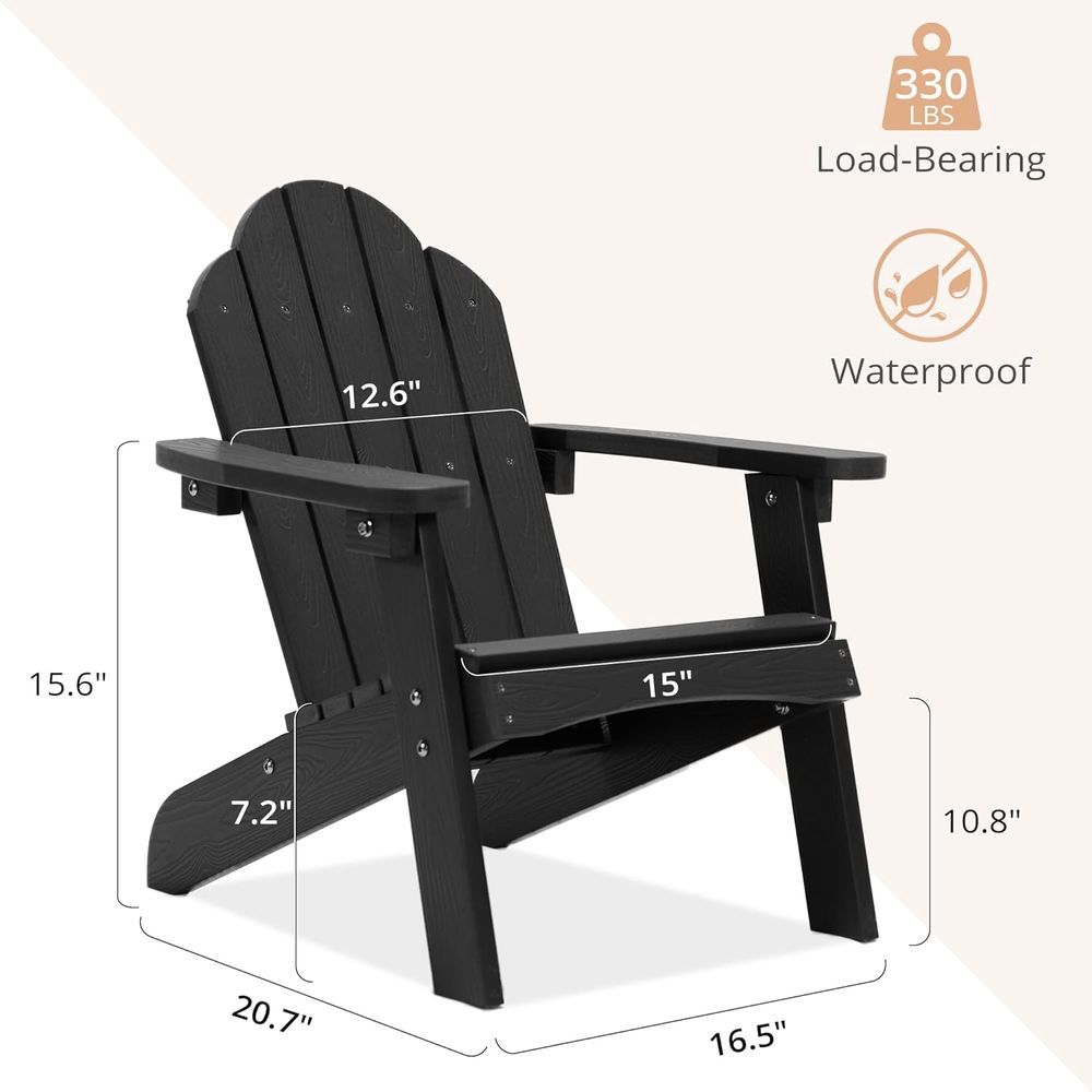 Set of 4 Black Resin Toddler A - مراجعة Kids Outdoor Adirondack Chair وسعره