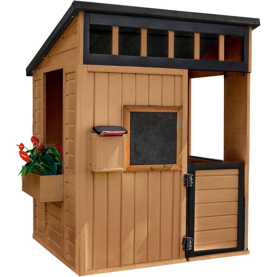 Wooden Kids Playhouse with Pla - مراجعة Kids Outdoor Chalkboard وسعره