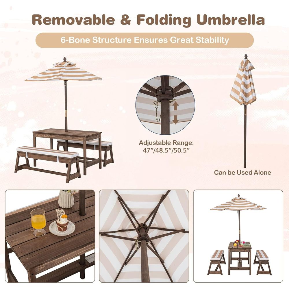 Kids Picnic Table, Outdoor Woo - مراجعة Kids Outdoor Umbrella وسعره