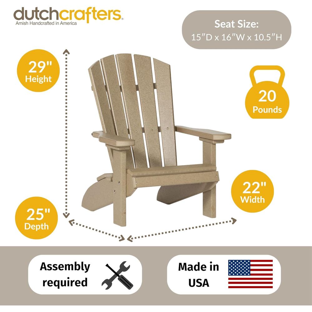 Poly Kids Adirondack Chair, Ou - مراجعة Kids Outdoor Adirondack Chair وسعره