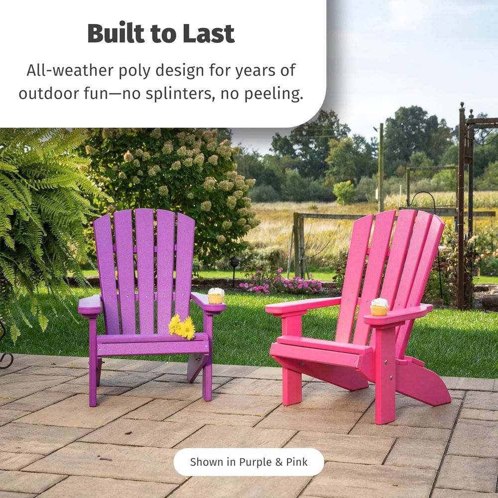 Poly Kids Adirondack Chair, Ou - مراجعة Kids Outdoor Adirondack Chair وسعره
