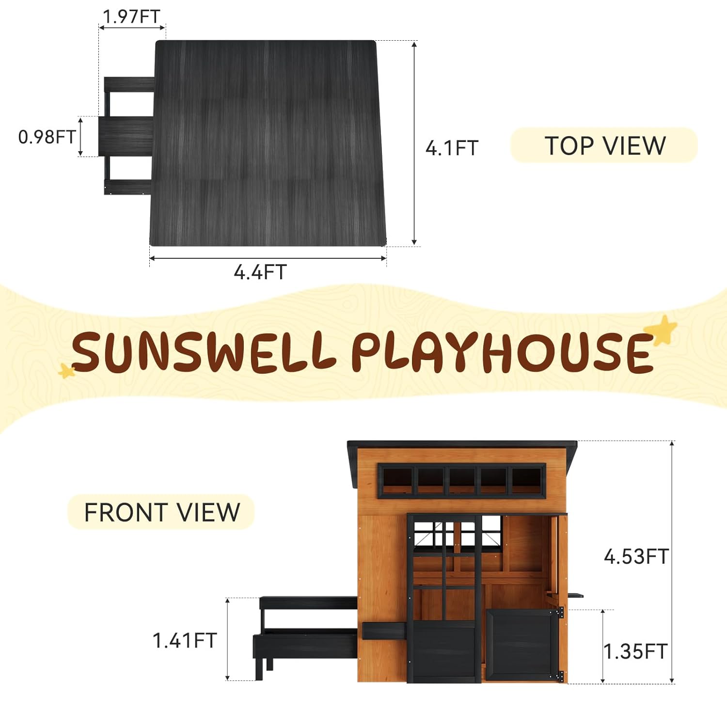 Fir Wooden Kids Playhouse with - مراجعة Kids Outdoor Chalkboard وسعره