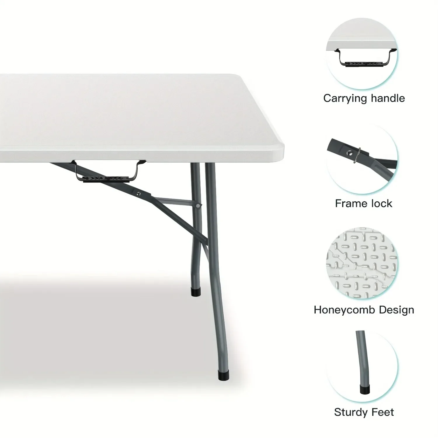 6FT Spacious Plastic Folding T - مراجعة Kids Outdoor Dining Table وسعره