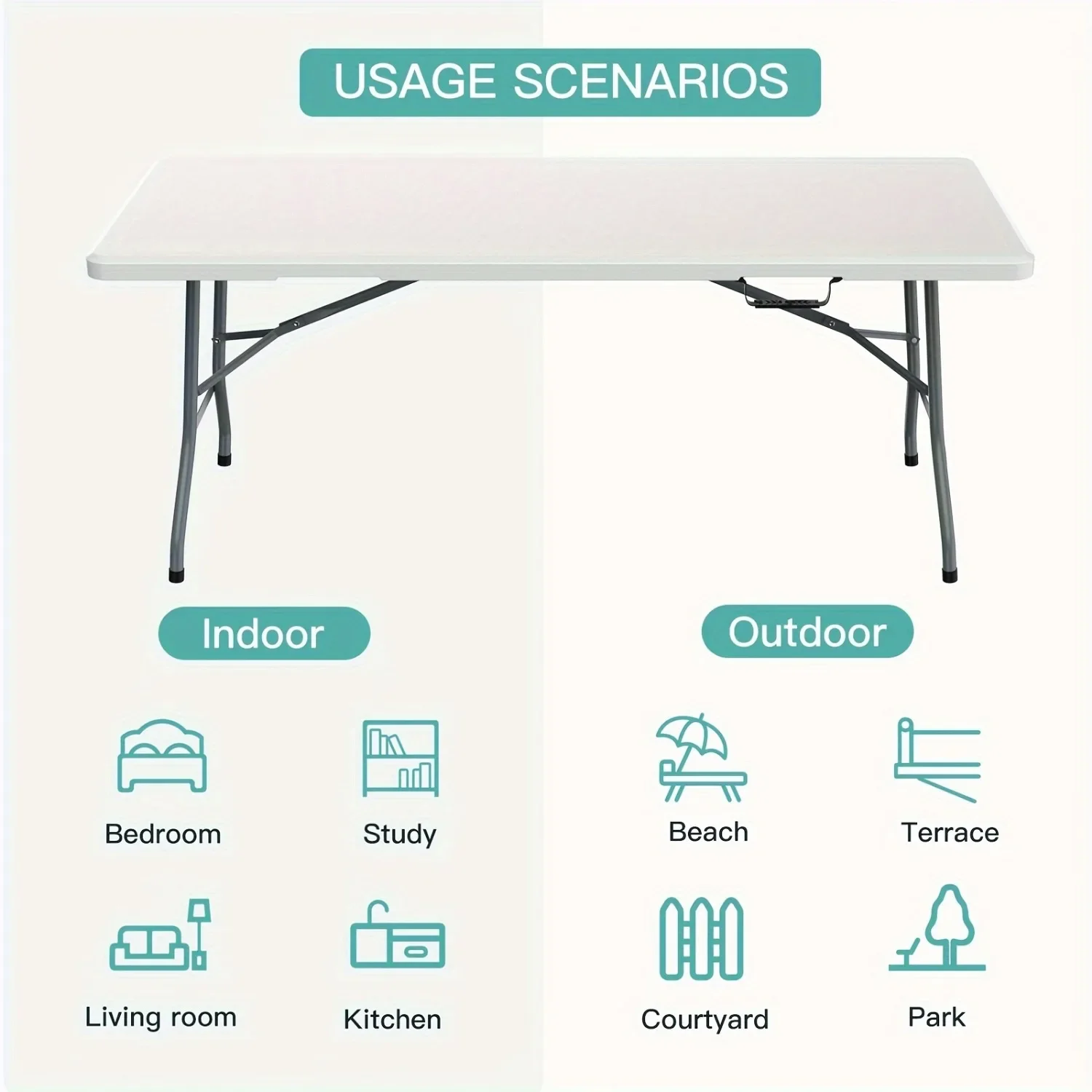 6FT Spacious Plastic Folding T - مراجعة Kids Outdoor Dining Table وسعره