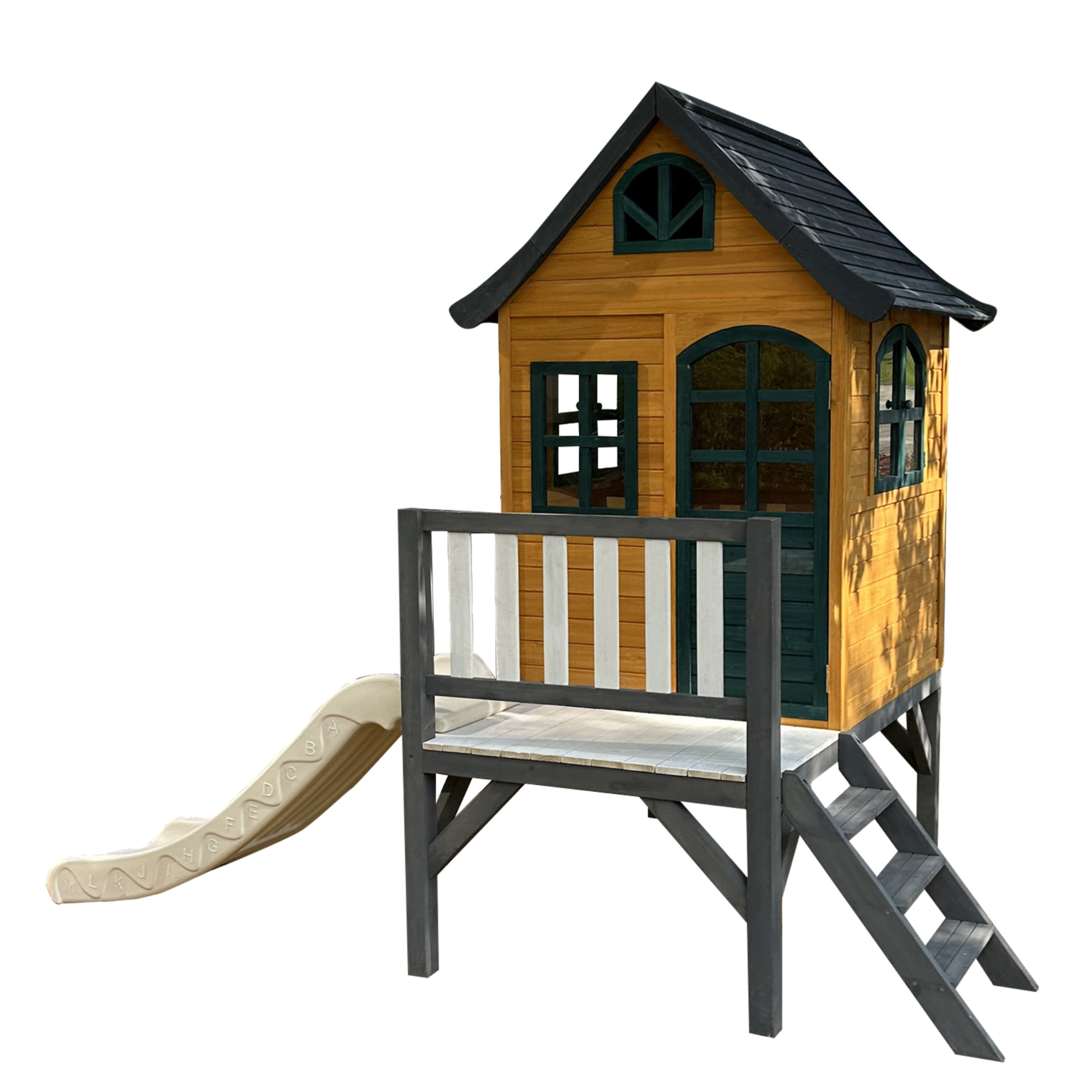 Outdoor large slide kids woode - مراجعة Kids Outdoor Treehouse وسعره