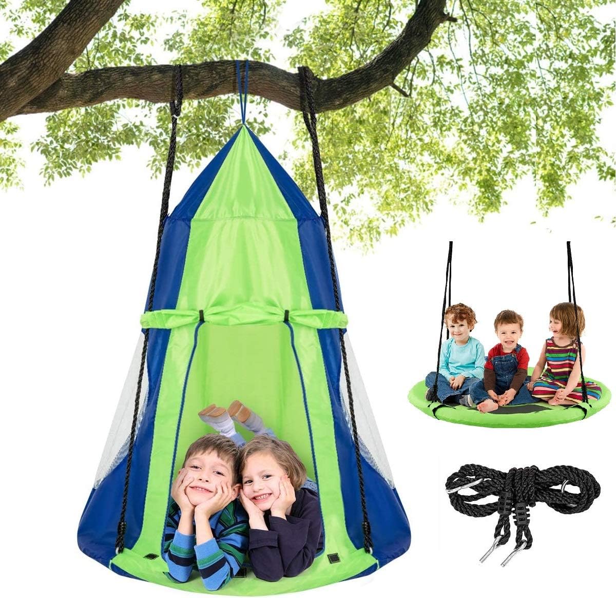 2 in 1 Kids Detachable Hanging - مراجعة Kids Outdoor Nest Swing وسعره