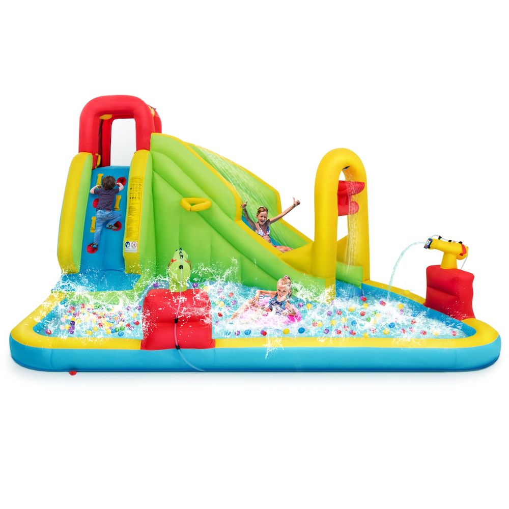 JOY Inflatable Water Slide, 7i - مراجعة Kids Outdoor Climbing Wall وسعره