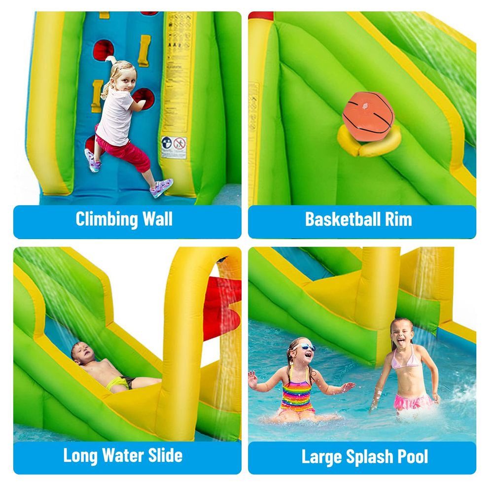 JOY Inflatable Water Slide, 7i - مراجعة Kids Outdoor Climbing Wall وسعره