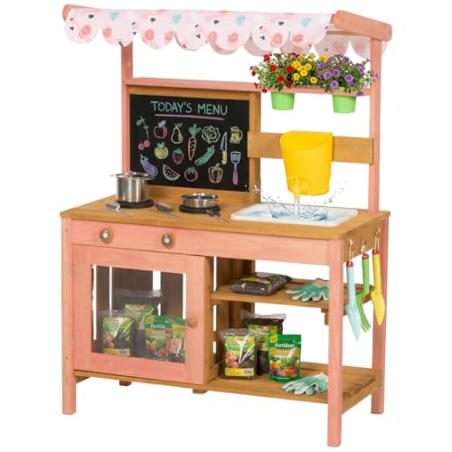 Outdoor kids mud kitchen for p - مراجعة Kids Outdoor Chalkboard وسعره