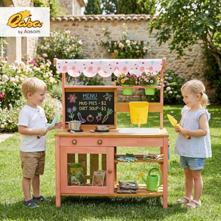Outdoor kids mud kitchen for p - مراجعة Kids Outdoor Chalkboard وسعره