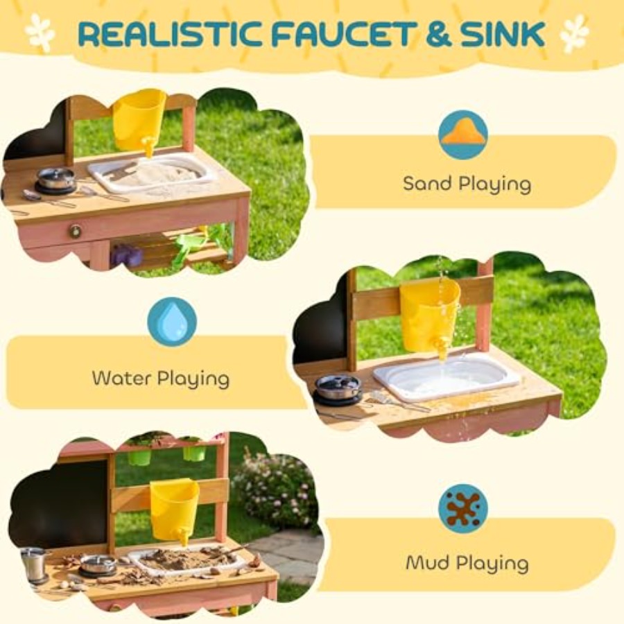 Outdoor kids mud kitchen for p - مراجعة Kids Outdoor Chalkboard وسعره