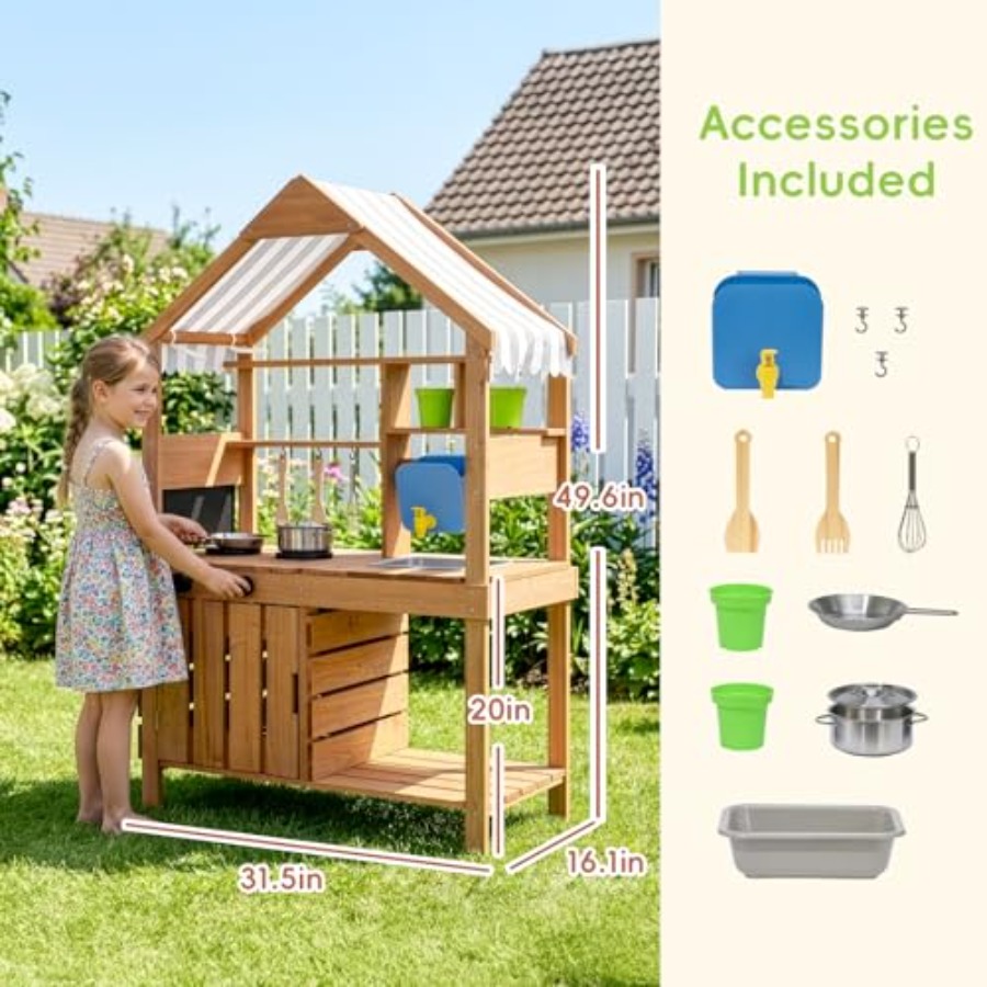 Outdoor mud kitchen for kids,  - مراجعة Kids Outdoor Chalkboard وسعره