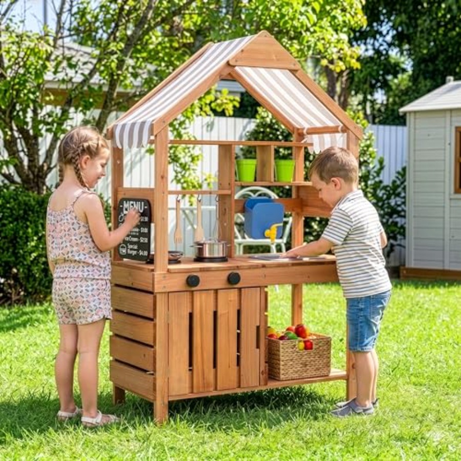 Outdoor mud kitchen for kids,  - مراجعة Kids Outdoor Chalkboard وسعره