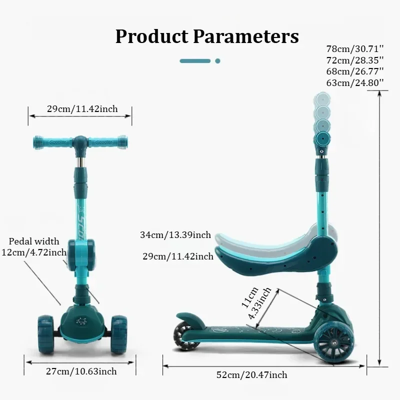 2-in-1 Kids Kick Scooter with  - مراجعة Kids Outdoor Ride On وسعره