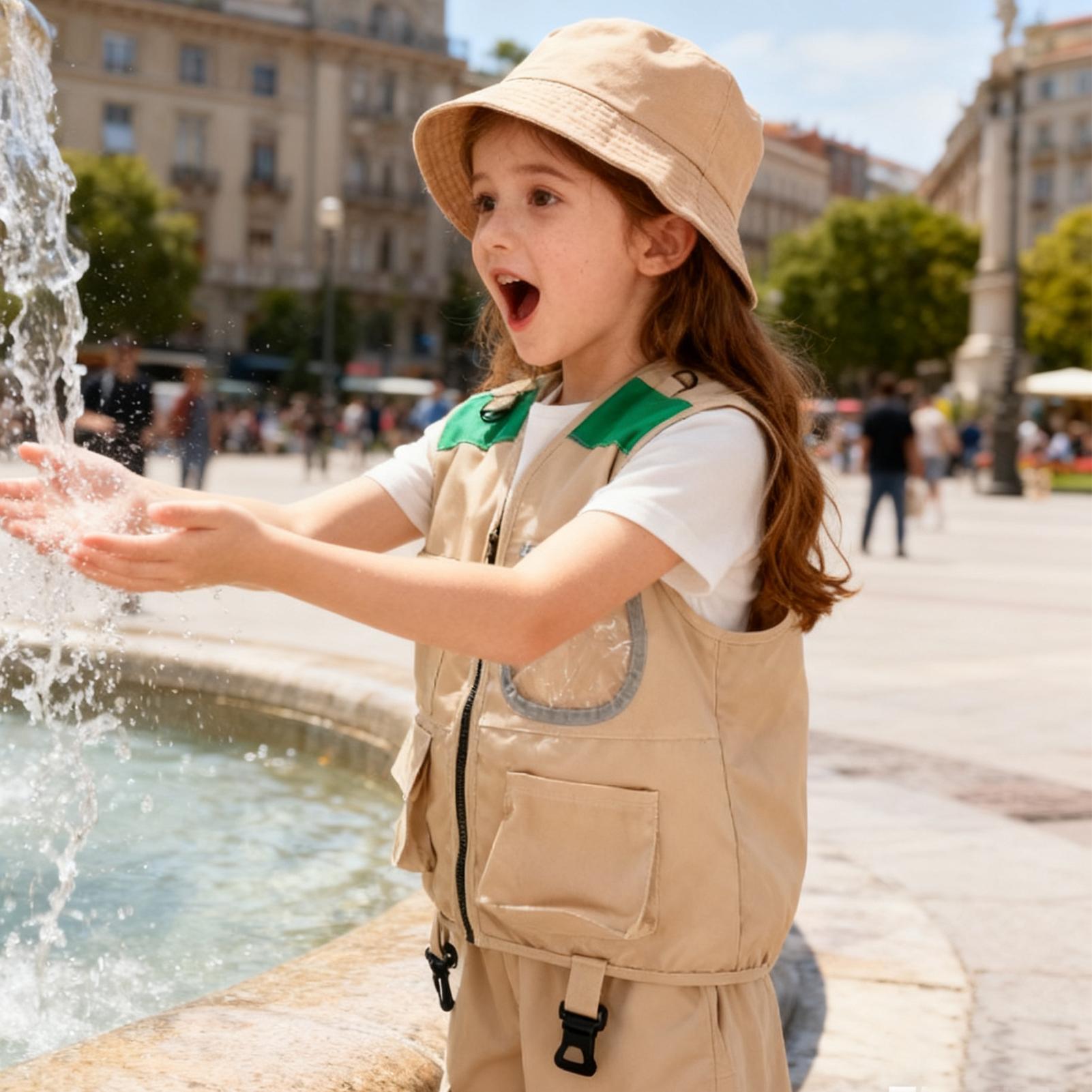 Kids Explorer hat and vest Cos - مراجعة Kids Outdoor Umbrella وسعره