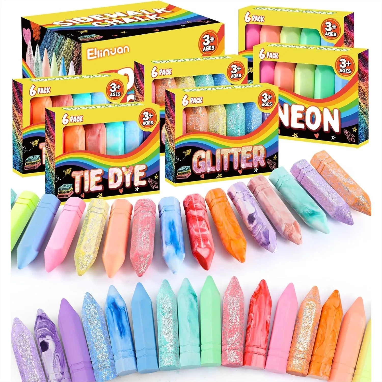 36 Pcs Washable Sidewalk Chalk - مراجعة Kids Outdoor Chalkboard وسعره