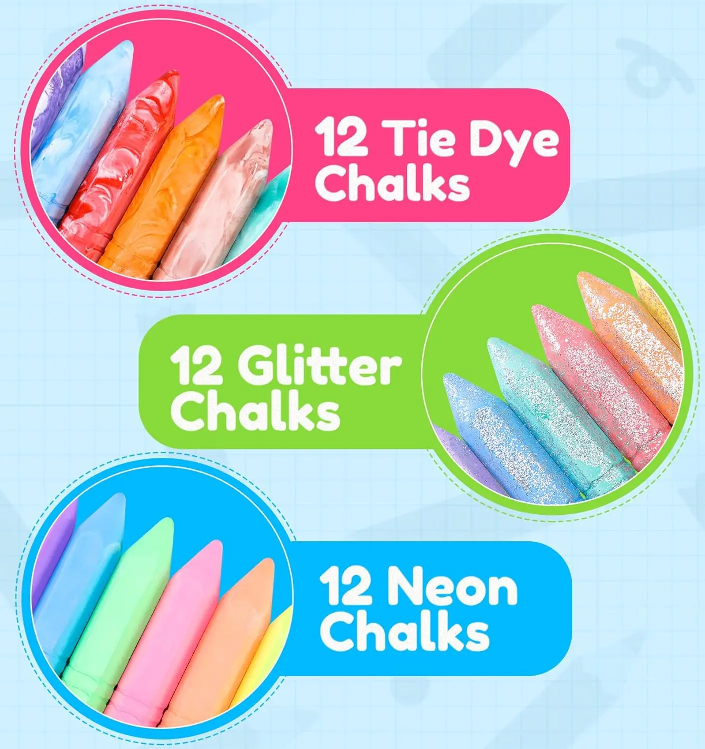 36 Pcs Washable Sidewalk Chalk - مراجعة Kids Outdoor Chalkboard وسعره