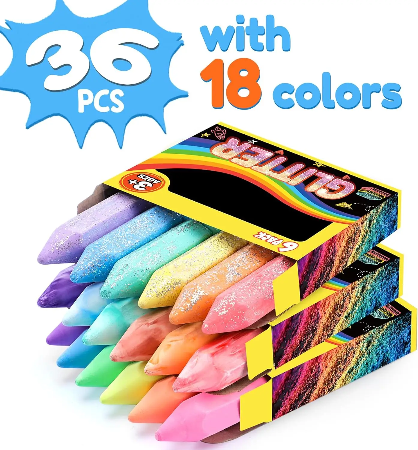 36 Pcs Washable Sidewalk Chalk - مراجعة Kids Outdoor Chalkboard وسعره