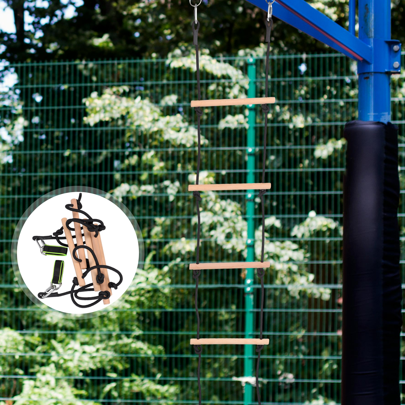 Wooden Climbing Frame Rope Lad - مراجعة Kids Outdoor Climbing Frame وسعره