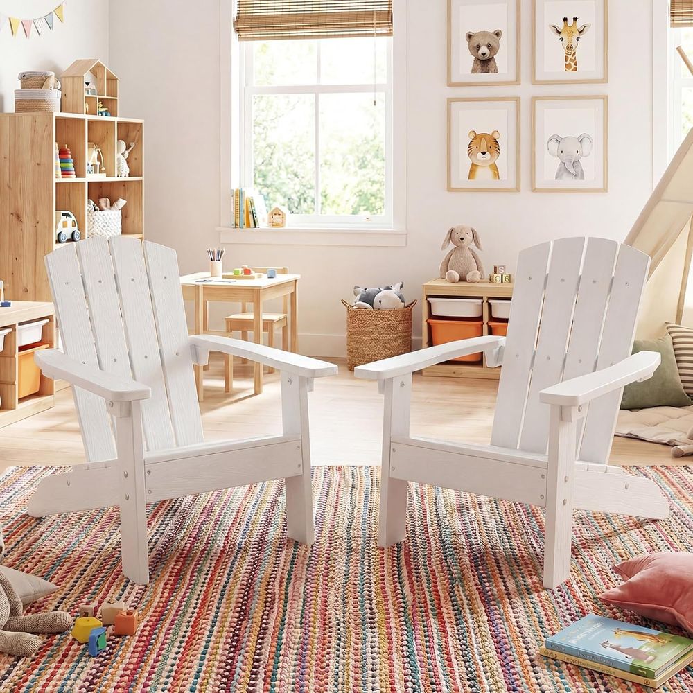 Kids Adirondack Chair, All-Wea - مراجعة Kids Outdoor Adirondack Chair وسعره