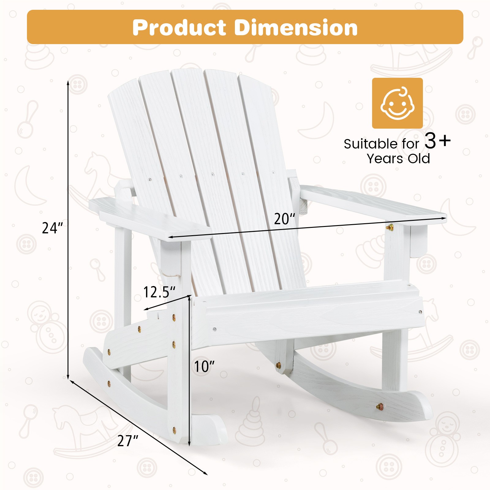 4PCS Kid Adirondack Rocking Ch - مراجعة Kids Outdoor Adirondack Chair وسعره