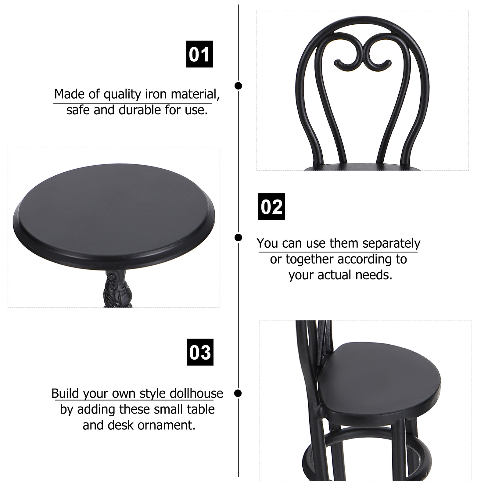 3Pcs Miniature Table Chair Set - مراجعة Kids Outdoor Fairy Garden وسعره