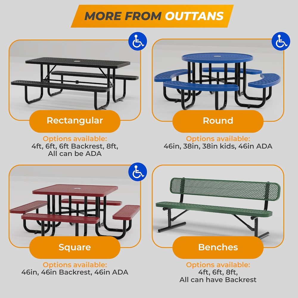 Blue 38 Square Picnic Table wi - مراجعة Kids Outdoor Umbrella وسعره