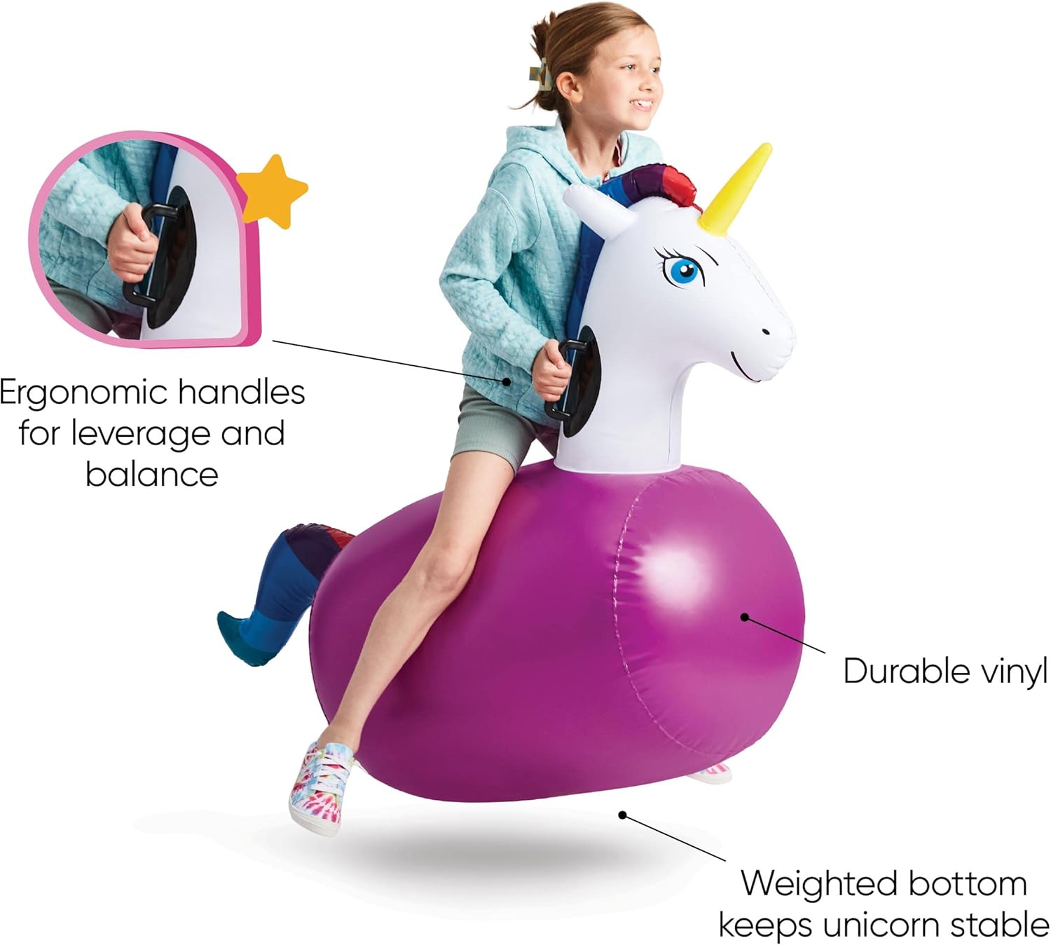 Inflatable Unicorn Ride-On Bou - مراجعة Kids Outdoor Ride On وسعره
