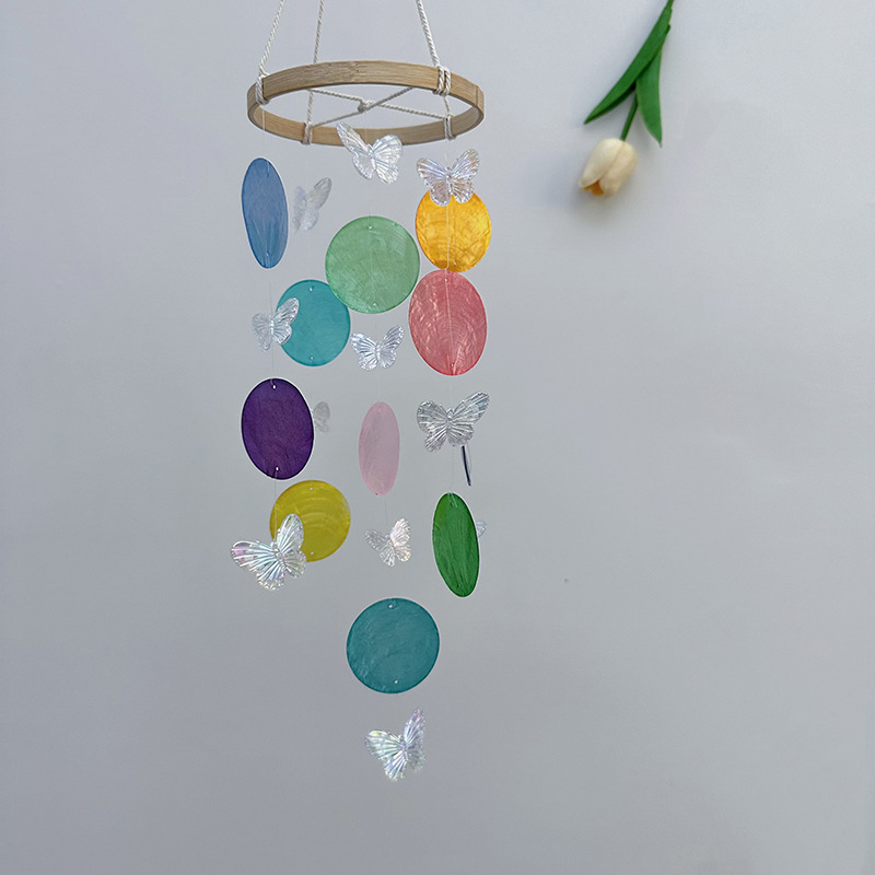 Butterfly Seashell Wind Chimes - مراجعة Kids Outdoor Fairy Garden وسعره